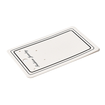 Papel rectangular un par de tarjetas de exhibición de pendientes con orificio para colgar, Tarjeta para presentación de joyas para almacenamiento de pendientes.