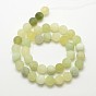 Naturel nouveau pierre de jade givré rangées de perles rondes