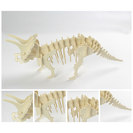 Jouets d'animaux à assembler en bois pour garçons et filles, 3d modèle de puzzle pour les enfants, tricératops