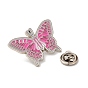 Эмалированные булавки розовой серии, Броши из сплава платинового тона для женской одежды, рюкзака, бабочка/губа/леопард