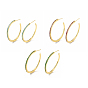 Boucles d'oreilles en forme de C avec zircons cubiques, réel 18 k plaqué or, Boucles d'oreilles demi-créoles en laiton placage en rack pour femmes, sans cadmium et sans plomb