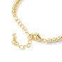 Brass Micro Pave Cubic Zirconia Necklace Making,  Long-Lasting Plated, with Loop