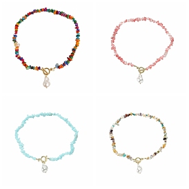 Colliers de puces de pierres précieuses, Colliers pendentifs en perles de résine de style bohème pour femmes