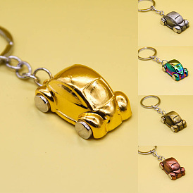 Porte-clés de voiture coccinelle vintage avec pendentif de clé en métal de simulation miniature