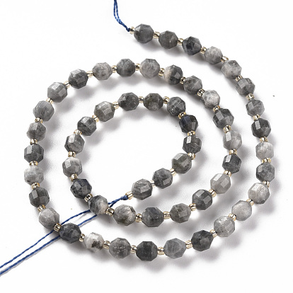 Chapelets de perles labradorite naturelle , baril, facette