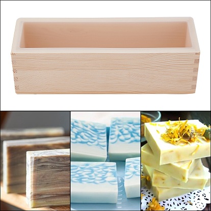 Moules à savon rectangulaires en bois de pin, avec couvercle, outil de fabrication de moule de savon à pain fait main bricolage