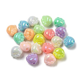 AB Color Plated Acrylic Beads, Paw
