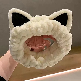Мультфильм милый кот плюшевая повязка на голову, повязка на голову для мытья лица, широкие аксессуары для волос для женщин и девочек