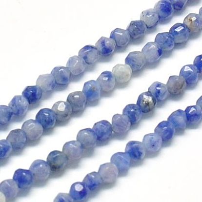 Natural Sodalite Beads Strands, Faceted, Round, Blue, 2mm, Hole: 1mm