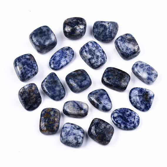 Perles de jaspe tache bleue naturelle, pierres de guérison, pour la thérapie de méditation équilibrant l'énergie, pierre tombée, gemmes de remplissage de vase, pas de trous / non percés, nuggets