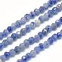 Sodalites naturelles brins de perles, facette, ronde, bleu, 2mm, Trou: 1mm