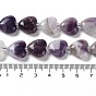 Chapelets de perles naturelles améthyste, avec des perles de rocaille, cœur