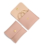 PU Leather Jewelry Pouches, Jewelry Gift Bags with Snap Button, for Ring Necklace Earring Bracelet, Square
