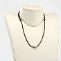 Adjustable Waxed Cotton Cord Pendant Necklaces, with Alloy Findings, 18.5 inch