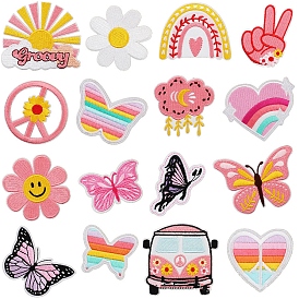 Polyester Embroidery Cloth Iron On/Sew On Patches, Costume Accessories, Mixed Shapes