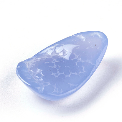 Natural Blue Chalcedony Cabochons, Drop