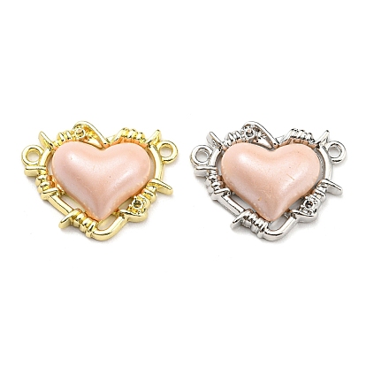 Alloy Connector Rhinestone Settings, with Pink Resin, Heart Links