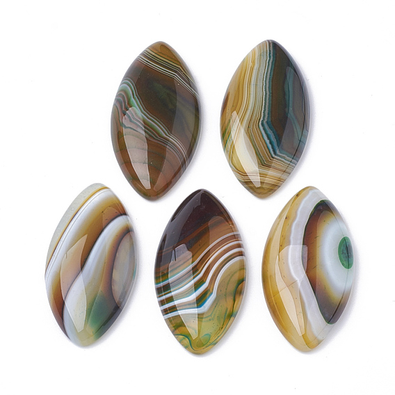 Natural Brazilian Agate Cabochons, Dyed, Horse Eye