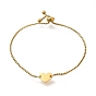 304 bracelets coulissants en chaîne vénitienne en acier inoxydable, bracelets à maillons vierges en forme de coeur pour femmes