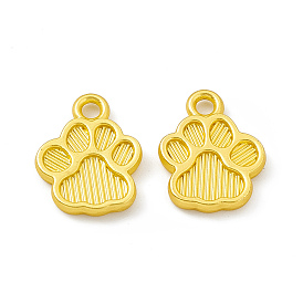 Rack Plating Alloy Charms, Cadmium Free & Lead Free & Nickle Free, Dog Paw Print Charms