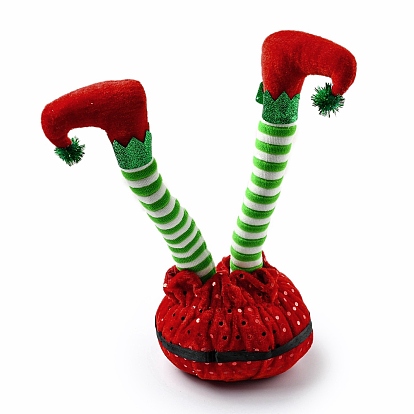 Christmas Cloth Elf Leg Ornaments, for Christmas Party Home Desktop Decorations