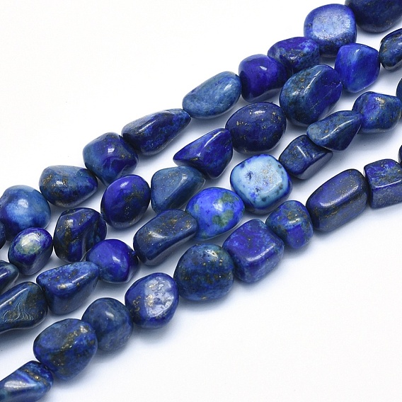 Hilos de cuentas de lapislázuli natural, piedra caída, pepitas