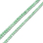 Natural Glass Beads Strands, Faceted, Round, Spring Green