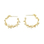 Brass Flower of Life Wrap Stud Earrings, Half Hoop Earrings for Women, Nickel Free