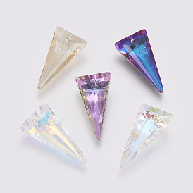 K9 Glass Rhinestone Pendants, Imitation Austrian Crystal, Faceted, Triangle