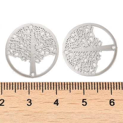 Rack Plating Brass Connector Charms, Etched Metal Embellishments, Long-Lasting Plated, Tree of Life Links