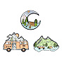 Spring Theme Funny Outdoor Camping Enamel Pins, Nature Mountain Scenery Alloy Brooch
