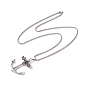 Alloy Skull Anchor Pendant Necklace with 201 Stainless Steel Box Chains, Gothic Jewelry for Men Women