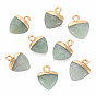 Gemstone Charms, with Light Gold Plated Iron Findings, Heart
