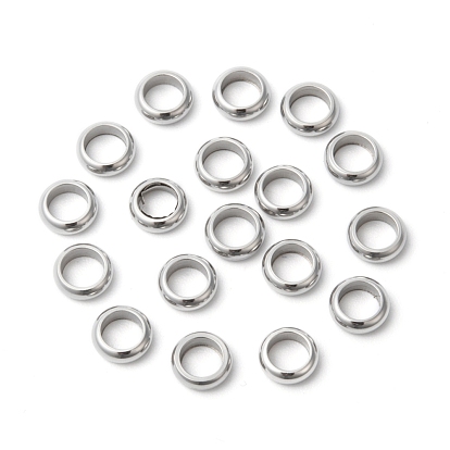 304 Stainless Steel Beads, Ring, 6x2mm, Hole: 4mm
