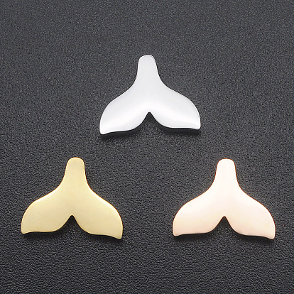 201 Stainless Steel Charms, for Simple Necklaces Making, Stamping Blank Tag, Laser Cut, Whale Fishtail Shape