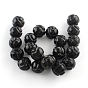 Pierre obsidienne rangées de perles taillées naturelles, ronde, 20mm, Trou: 1.5mm