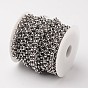 304 Stainless Steel Rolo Chains, Belcher Chain, Unwelded, with Spool, 6x2mm