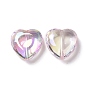 UV Plating Rainbow Iridescent Acrylic Beads, Heart