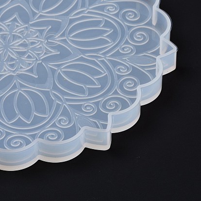 DIY Cup Mat Set Silicone Molds, Resin Casting Molds, For DIY UV Resin, Epoxy Resin Craft Making, Mandala Flower