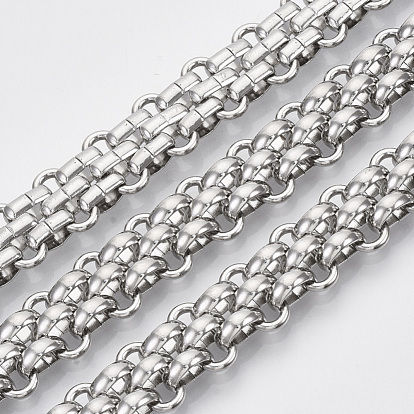 304 Stainless Steel Mesh Chains, with Spool, Unwelded
