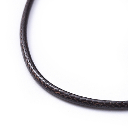 Imitation cordon en cuir, brun, couleur platine fermoir de fer et une chaîne réglable