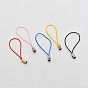 Mobile Phone Strap, DIY Cell Phone Straps, Nylon Cord Loop with Iron Ends, Platinum