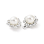 Alloy Rhinestone Pendants, with ABS Imitation Pearl Beaded, Flower Charms