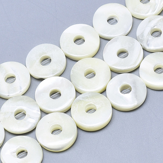 Coquille de trochide naturelle / perles de coquille de troque, disque de donut / pi