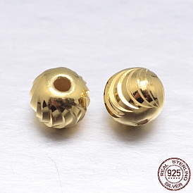 Fancy Cut Round 925 Sterling Silver Spacers Beads