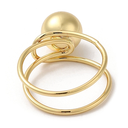 Latón anillos ajustables, anillo de bola grande para mujer