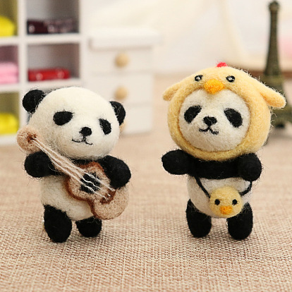 Panda Wool Felt Needle Felting Kit with Instructions, Felting Needles Felting Kits for Beginners Arts