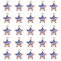 50 Pendentifs en émail en alliage plaqué or léger, 4 ème juillet étoile patriotique du drapeau américain