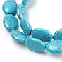 Flat Oval Gemstone Synthetic Turquoise Stone Beads Strands