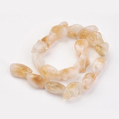 Natural Citrine Bead Strands, Nuggets